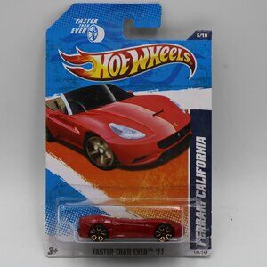 Hot Wheels Ferrari California Red Faster Than Ever '11 Bone Interior Dogeared